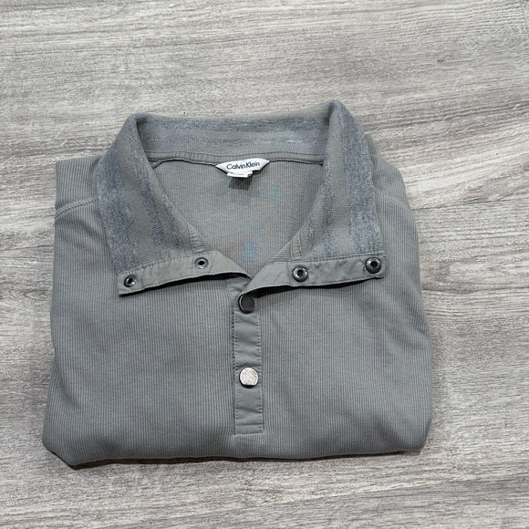 Calvin Klein Men’s Light Gray long sleeve button up 100% Cotton Top L - Picture 6 of 7